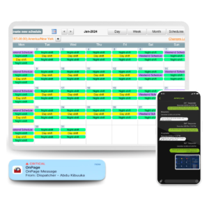 OnPage scheduling automation shown through mobile and desktop versions