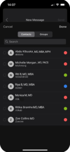 Healthcare Contacts Status Screen