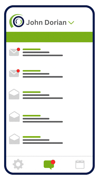 GIF illustrating how users can login to multiple accounts on their OnPage mobile applications