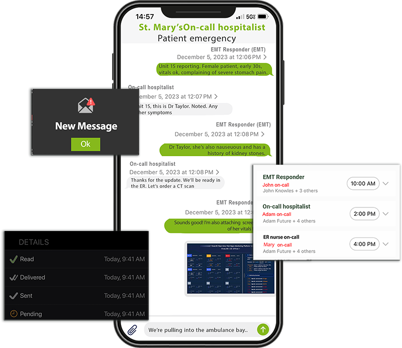 OnPage on-call management system showing visibility into on-call schedules for mobile. Teams can view their own personal schedules as well as their team schedules.