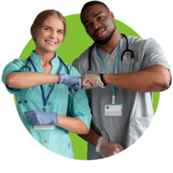 Two nurses working together